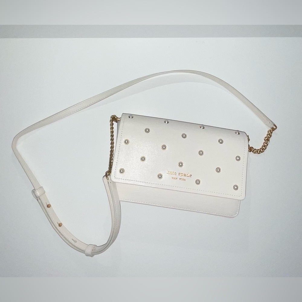 Kate Spade Purl Embellished Flap Chain Wallet